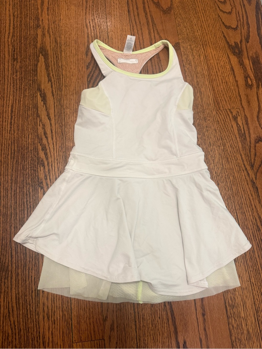 Ivivva White Sports Bra Top with Pale Yellow Trim